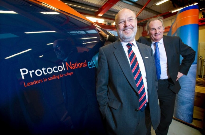 Protocol National Chief Executive Phillip Harrison with BLOODHOUNDSSC Project Director Richard Noble.